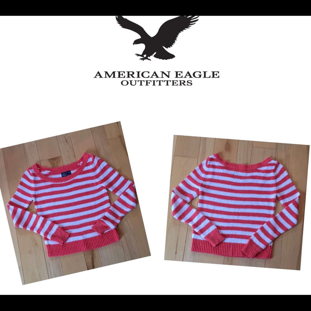Salmon / White American Eagle Sweater - Small